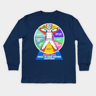 SUPER DAVE Wheel of Good Fortune Kids Long Sleeve T-Shirt